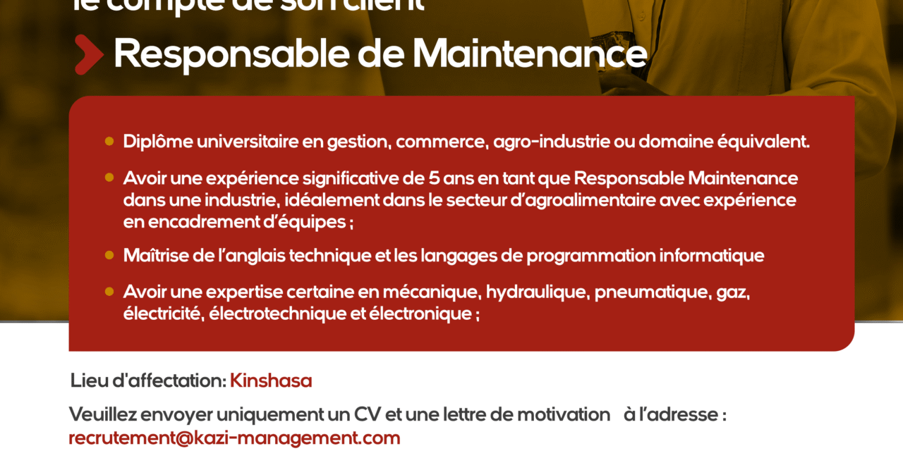Responsable de Maintenance